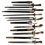 Antique hunting bayonets and knives